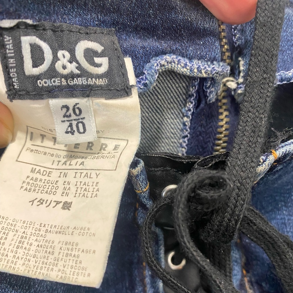 Vintage 90’s D&G Blue Denim and Black Leather Dress - Picture 16 of 16